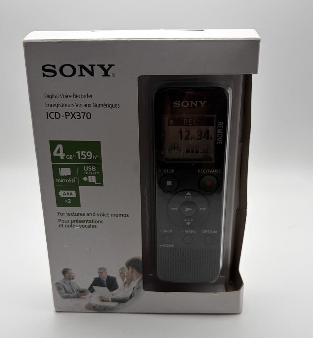 Sony ICD-PX370 Mono Digital Voice Recorder with Built-In USB Voice Recorder,Blac